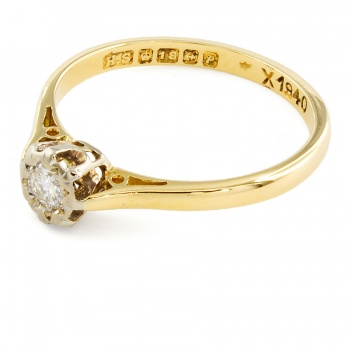 18ct gold Diamond solitaire Ring size L